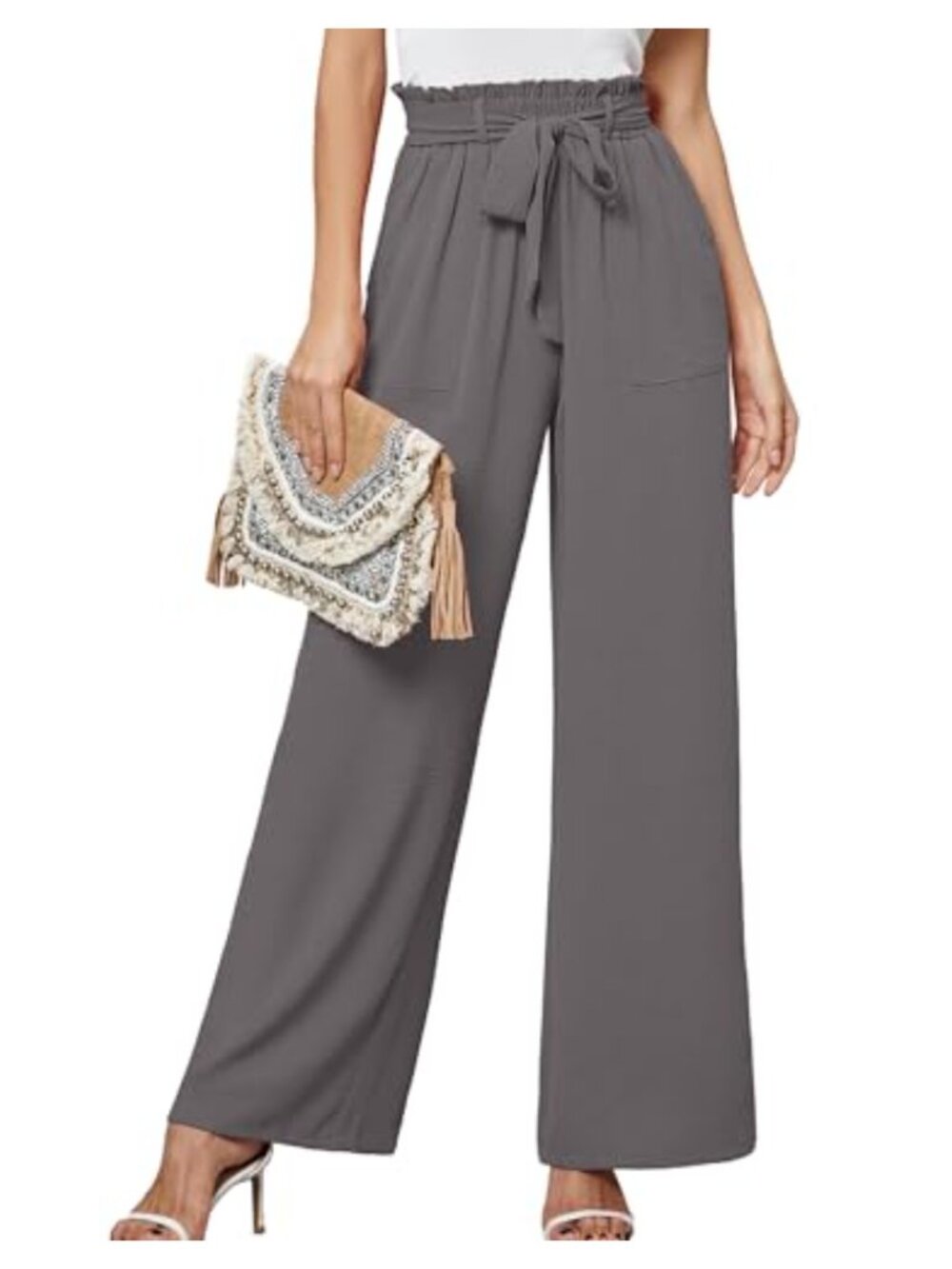 Heymoments Women's Wide Leg Lounge Pants High Waisted Palazzo Trousers with